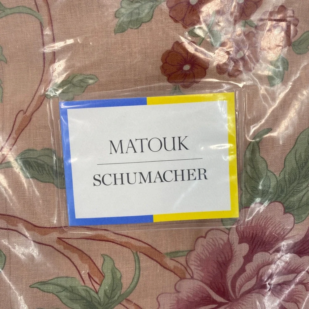Matouk Schumacher Simone Duvet Full/Queen Apricot Floral 100% Linen Luxury